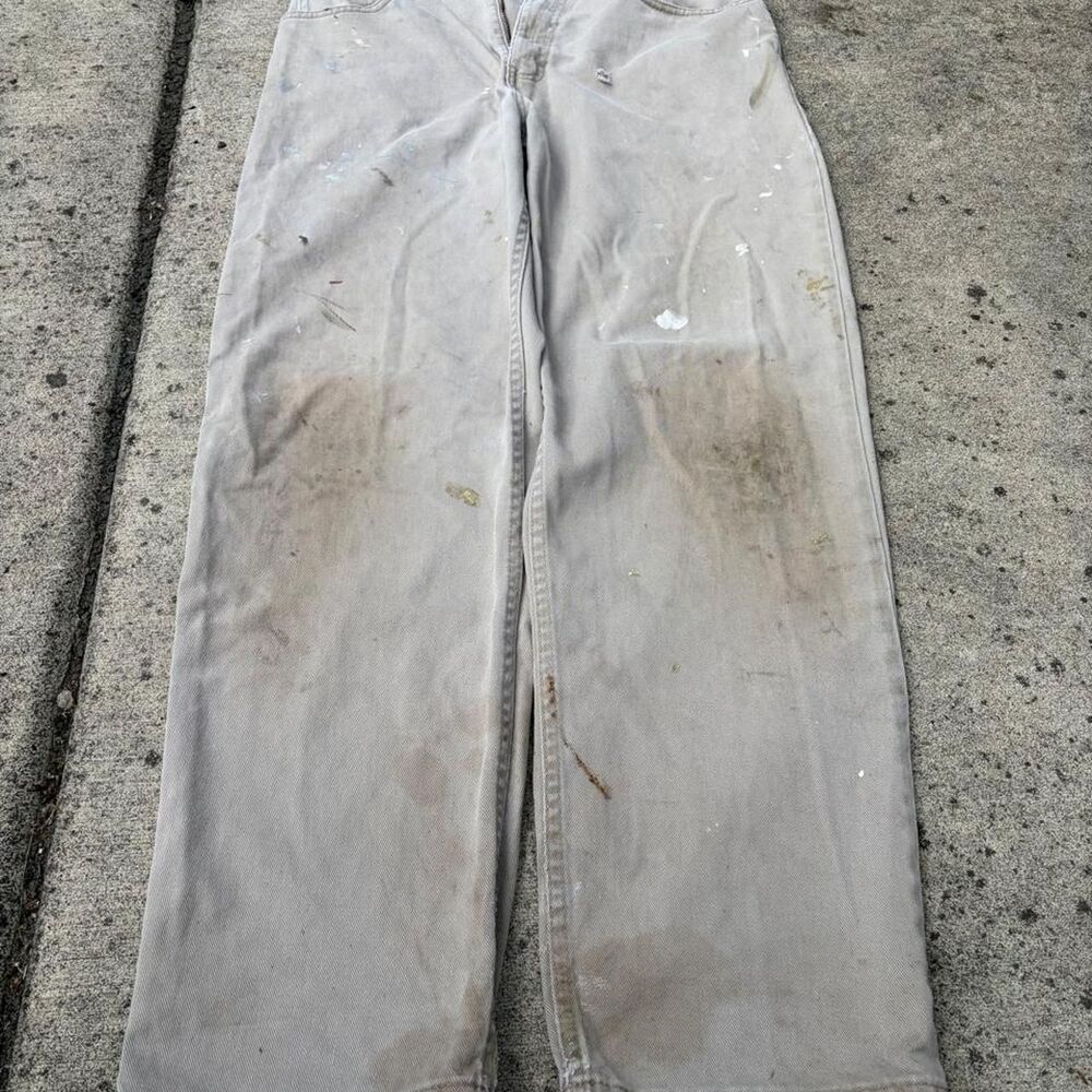 Calvin-klein Men's Cream and Tan Trousers